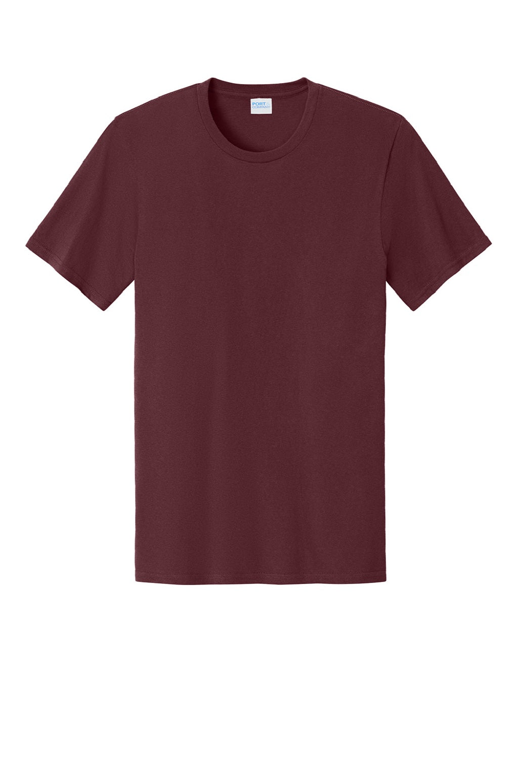 Port & Company PC43 Mens Short Sleeve Crewneck T-Shirt Athletic Maroon Flat Front