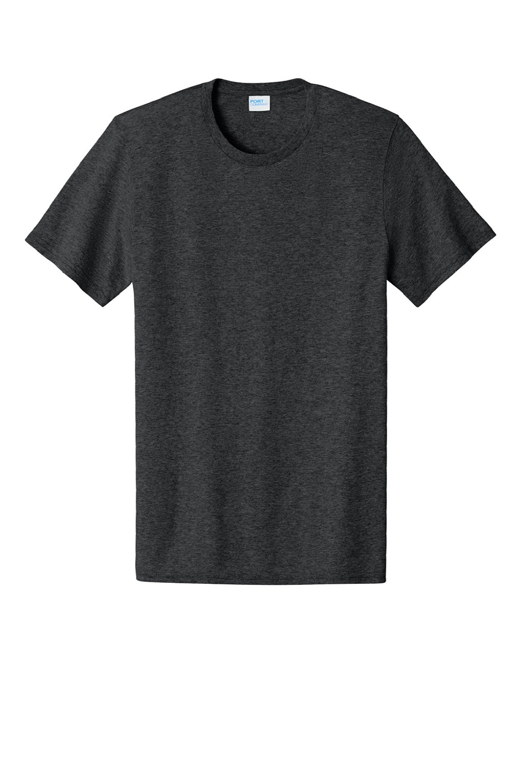 Port & Company PC43 Mens Short Sleeve Crewneck T-Shirt Heather Black Flat Front