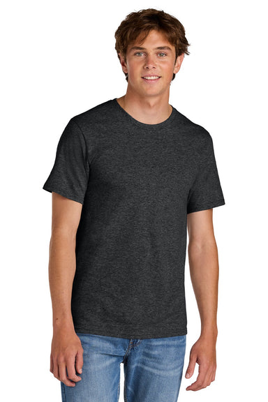 Port & Company PC43 Mens Short Sleeve Crewneck T-Shirt Heather Black Model Front