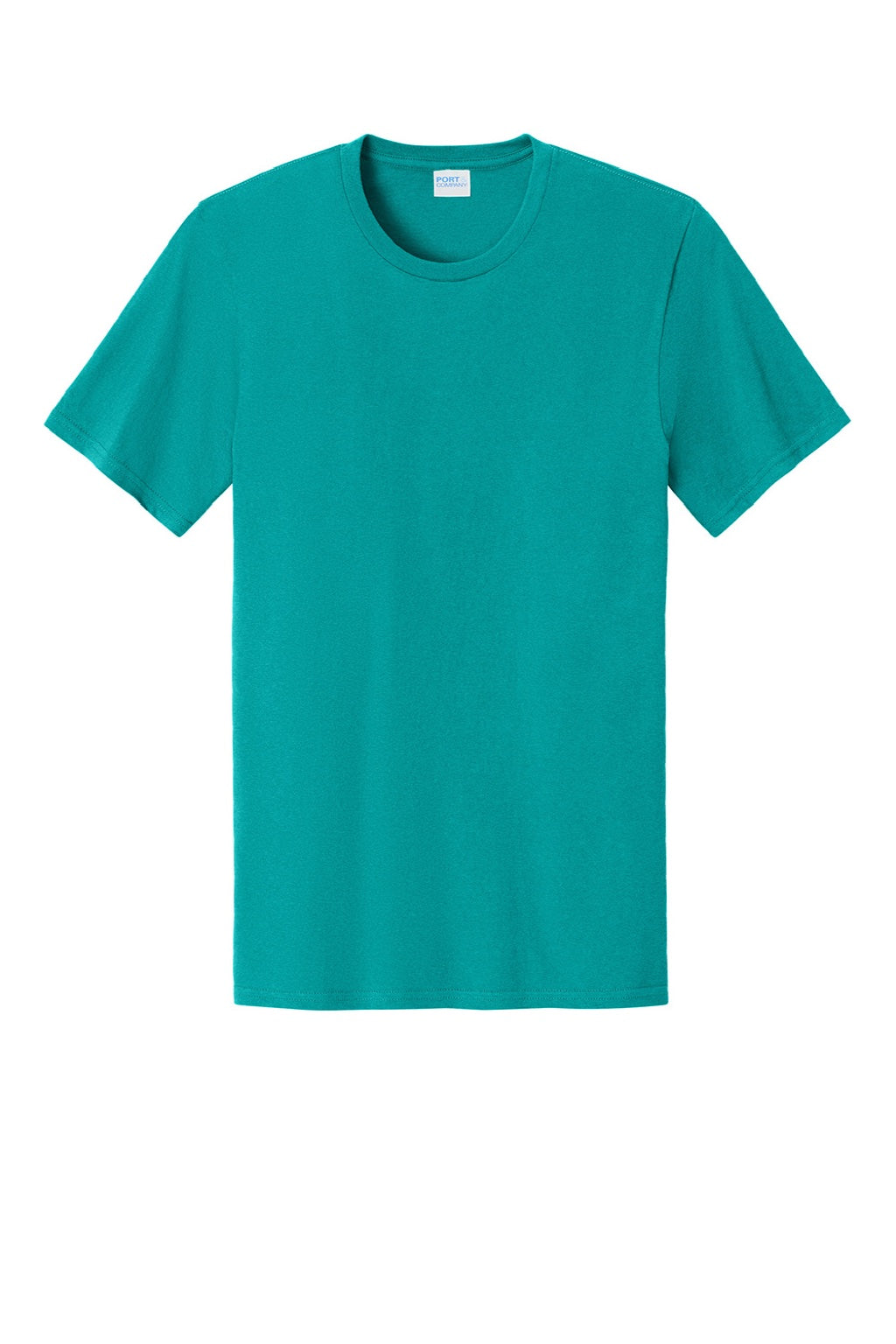 Port & Company PC43 Mens Short Sleeve Crewneck T-Shirt Bright Aqua Green Flat Front