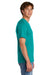 Port & Company PC43 Mens Short Sleeve Crewneck T-Shirt Bright Aqua Green Model Side