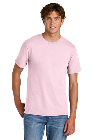 Port & Company PC43 Mens Short Sleeve Crewneck T-Shirt Cherry Blossom Pink Model Front