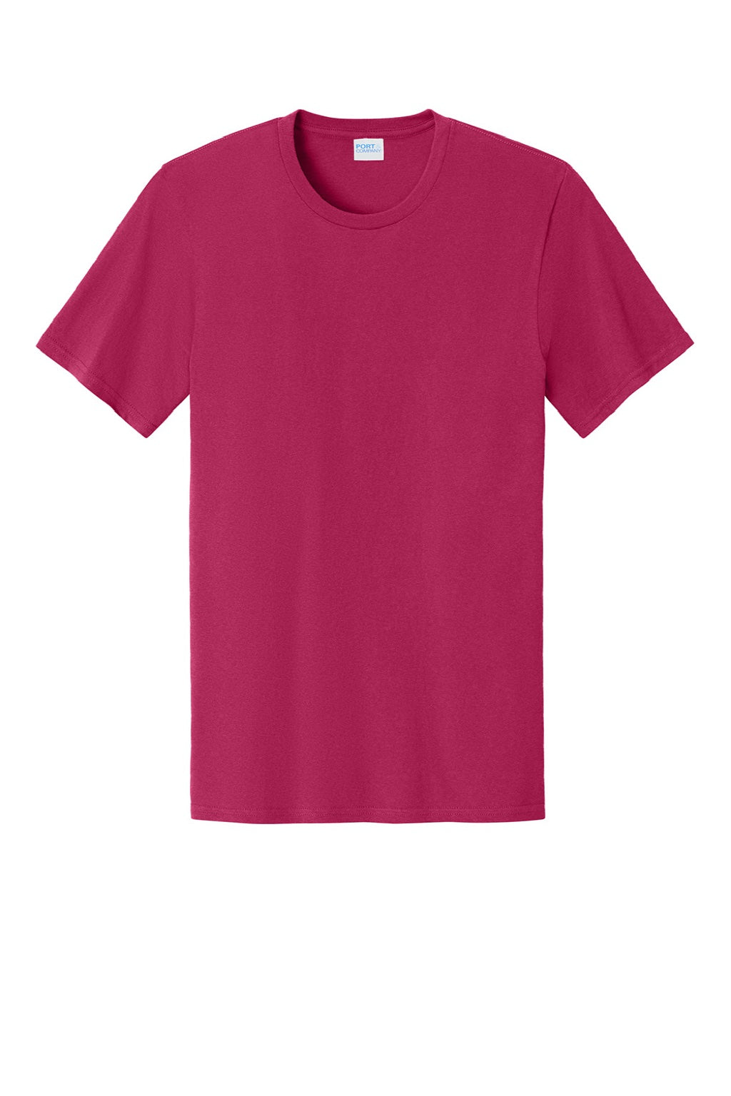 Port & Company PC43 Mens Short Sleeve Crewneck T-Shirt Flush Pink Flat Front
