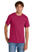 Port & Company PC43 Mens Short Sleeve Crewneck T-Shirt Flush Pink Model Front