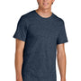 Port & Company Mens Short Sleeve Crewneck T-Shirt - Heather Navy Blue