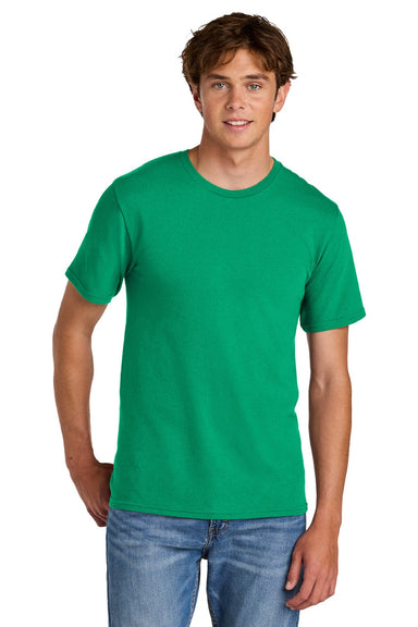 Port & Company PC43 Mens Short Sleeve Crewneck T-Shirt Kelly Green Model Front
