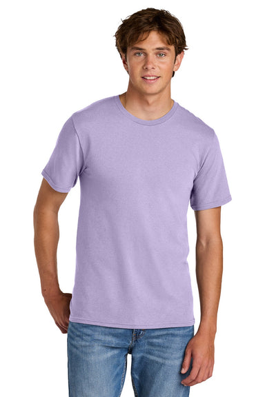 Port & Company PC43 Mens Short Sleeve Crewneck T-Shirt Lavender Purple Model Front