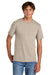 Port & Company PC43 Mens Short Sleeve Crewneck T-Shirt Light Sand Brown Model Front