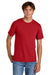 Port & Company PC43 Mens Short Sleeve Crewneck T-Shirt Red Model Front
