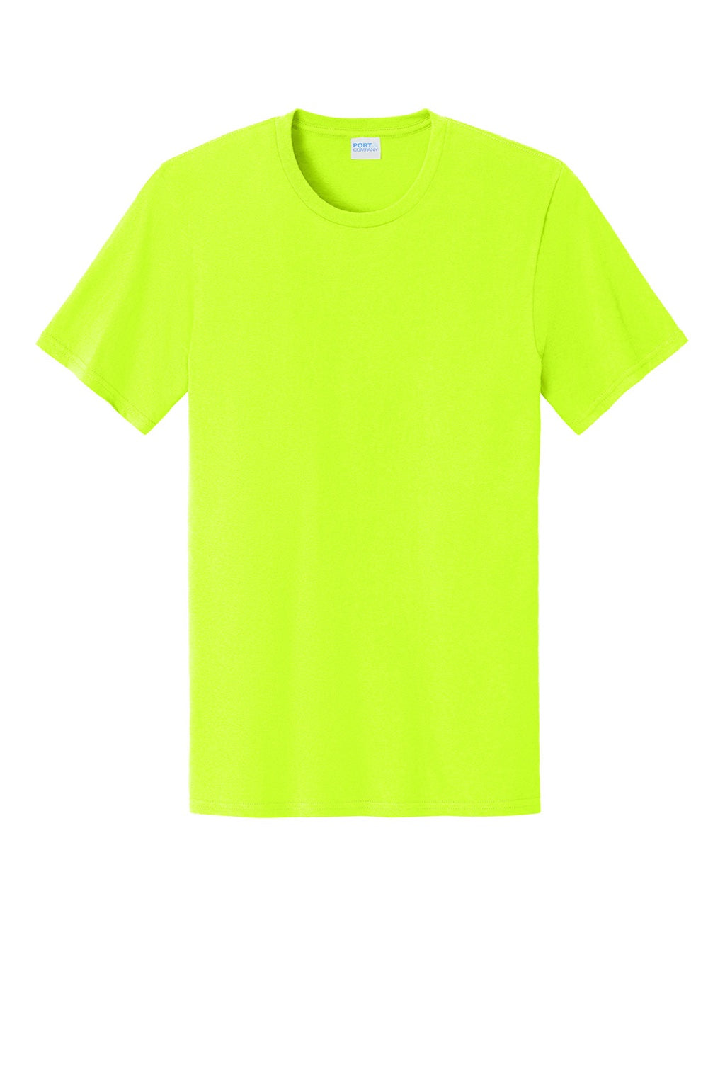 Port & Company PC43 Mens Short Sleeve Crewneck T-Shirt Safety Green Flat Front