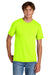 Port & Company PC43 Mens Short Sleeve Crewneck T-Shirt Safety Green Model Front