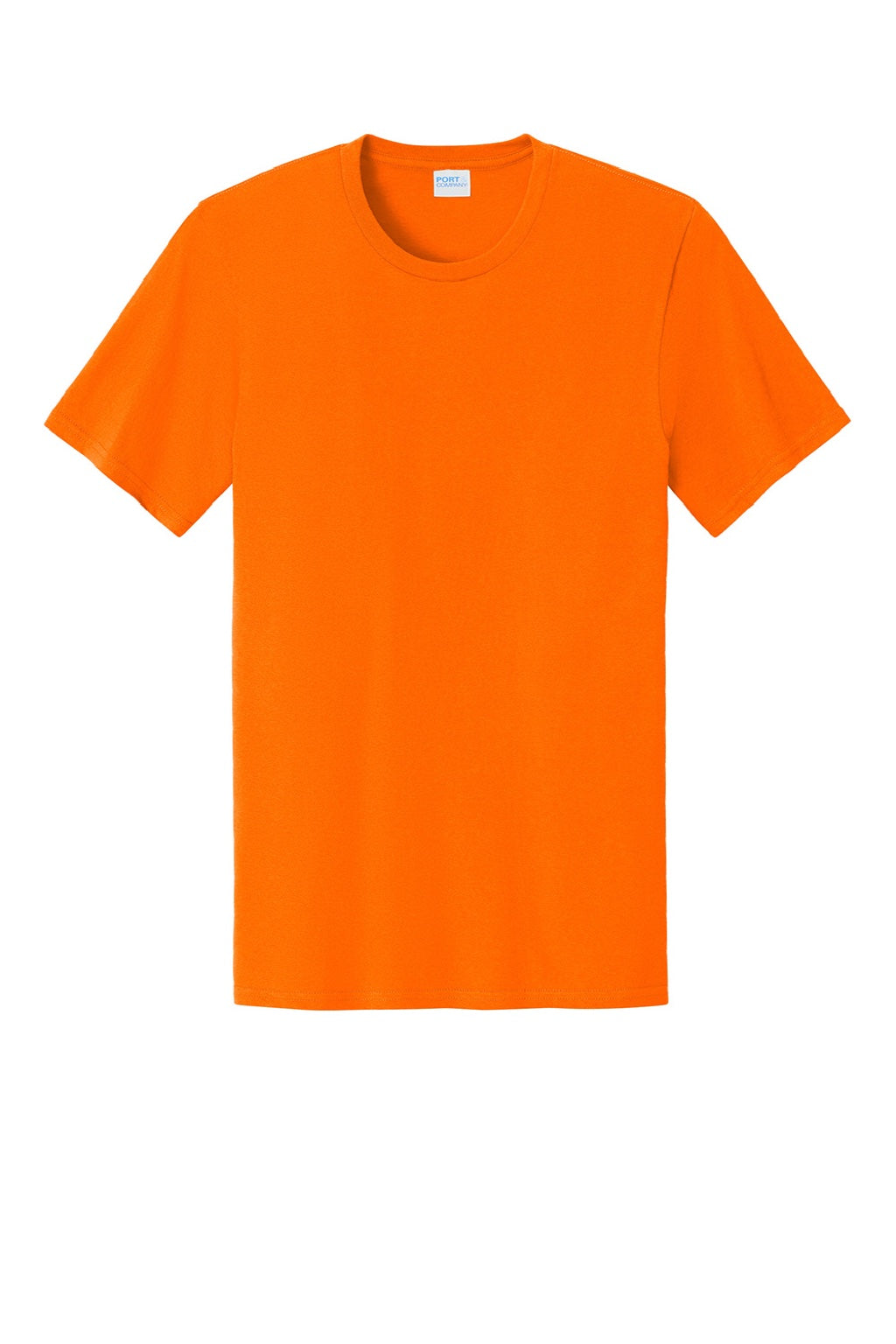 Port & Company PC43 Mens Short Sleeve Crewneck T-Shirt Safety Orange Flat Front