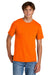 Port & Company PC43 Mens Short Sleeve Crewneck T-Shirt Safety Orange Model Front