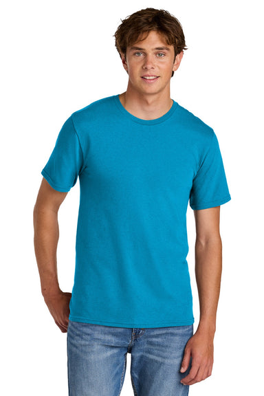 Port & Company PC43 Mens Short Sleeve Crewneck T-Shirt Sapphire Blue Model Front