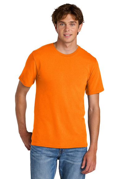 Port & Company PC43 Mens Short Sleeve Crewneck T-Shirt Tennessee Orange Model Front