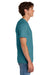 Port & Company PC43 Mens Short Sleeve Crewneck T-Shirt Heather Vivid Teal Blue Model Side
