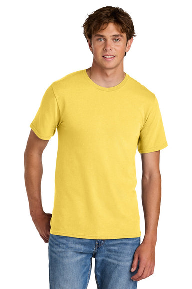 Port & Company PC43 Mens Short Sleeve Crewneck T-Shirt Yellow Model Front