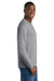 Port & Company PC450LS Mens Fan Favorite Long Sleeve Crewneck T-Shirt Heather Grey Model Side