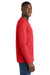 Port & Company PC450LS Mens Fan Favorite Long Sleeve Crewneck T-Shirt Bright Red Model Side