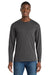 Port & Company PC450LS Mens Fan Favorite Long Sleeve Crewneck T-Shirt Charcoal Grey Model Front