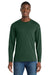 Port & Company PC450LS Mens Fan Favorite Long Sleeve Crewneck T-Shirt Forest Green Model Front