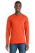 Port & Company PC450LS Mens Fan Favorite Long Sleeve Crewneck T-Shirt Orange Model Front