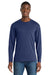 Port & Company PC450LS Mens Fan Favorite Long Sleeve Crewneck T-Shirt Team Navy Blue Model Front