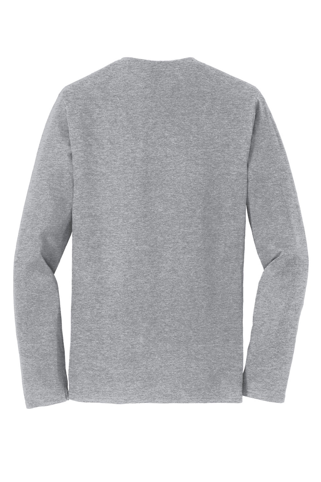 Port & Company PC450LS Mens Fan Favorite Long Sleeve Crewneck T-Shirt Heather Grey Flat Back