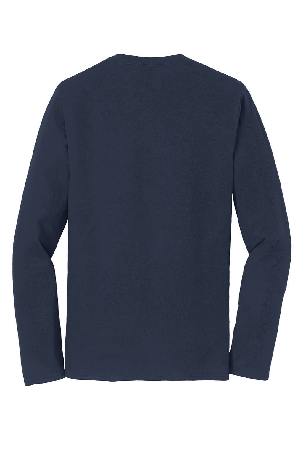 Port & Company PC450LS Mens Fan Favorite Long Sleeve Crewneck T-Shirt Deep Navy Blue Flat Back