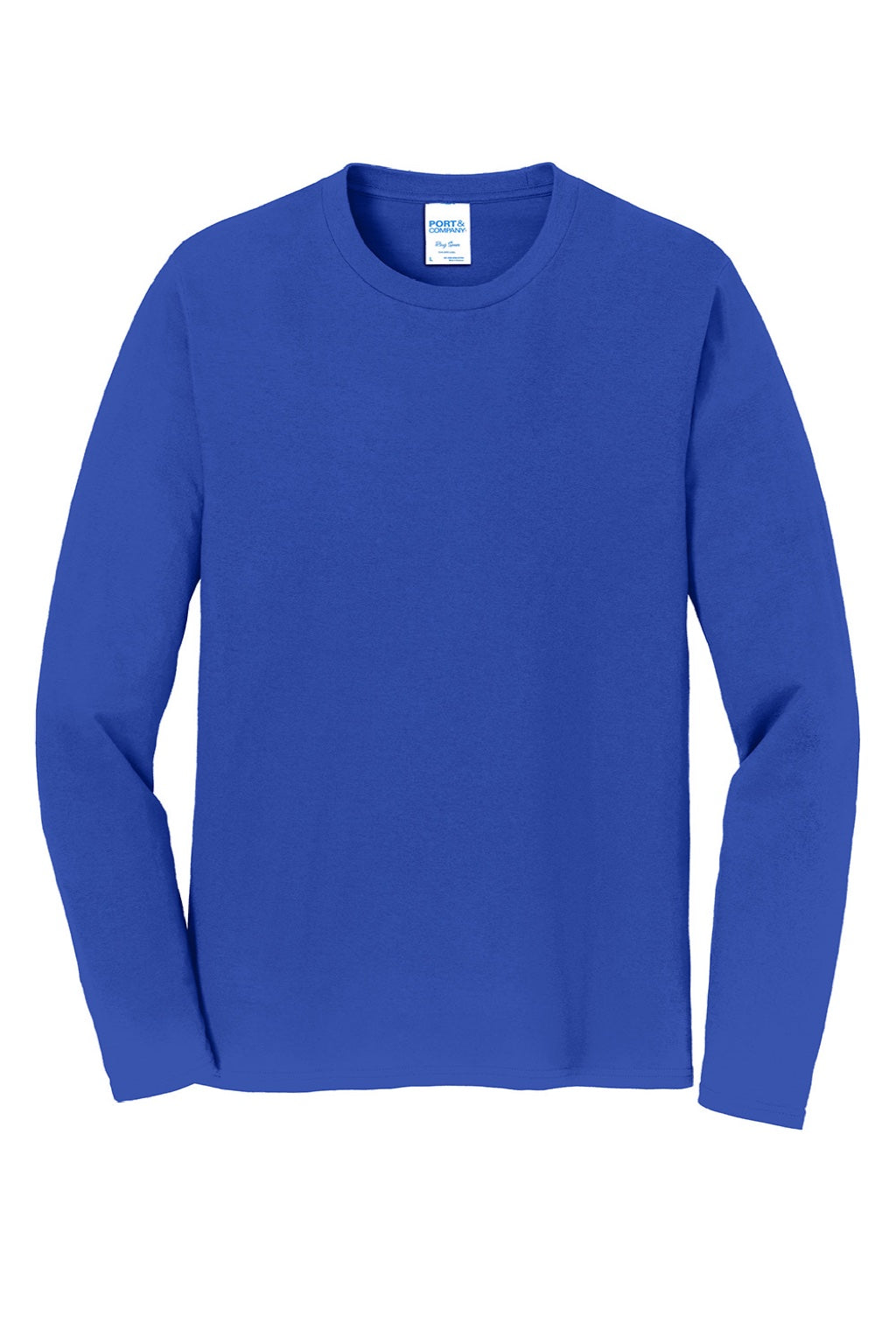 Port & Company PC450LS Mens Fan Favorite Long Sleeve Crewneck T-Shirt True Royal Blue Flat Front