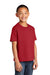 Port & Company PC450Y Youth Fan Favorite Short Sleeve Crewneck T-Shirt Team Cardinal Red Model 3q