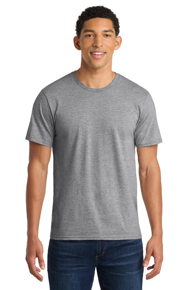 Port & Company PC450 Mens Fan Favorite Short Sleeve Crewneck T-Shirt Heather Grey Model Front