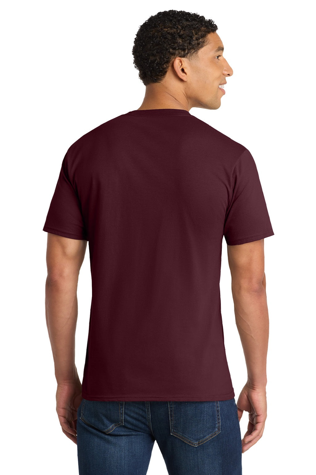Port & Company PC450 Mens Fan Favorite Short Sleeve Crewneck T-Shirt Athletic Maroon Model Back