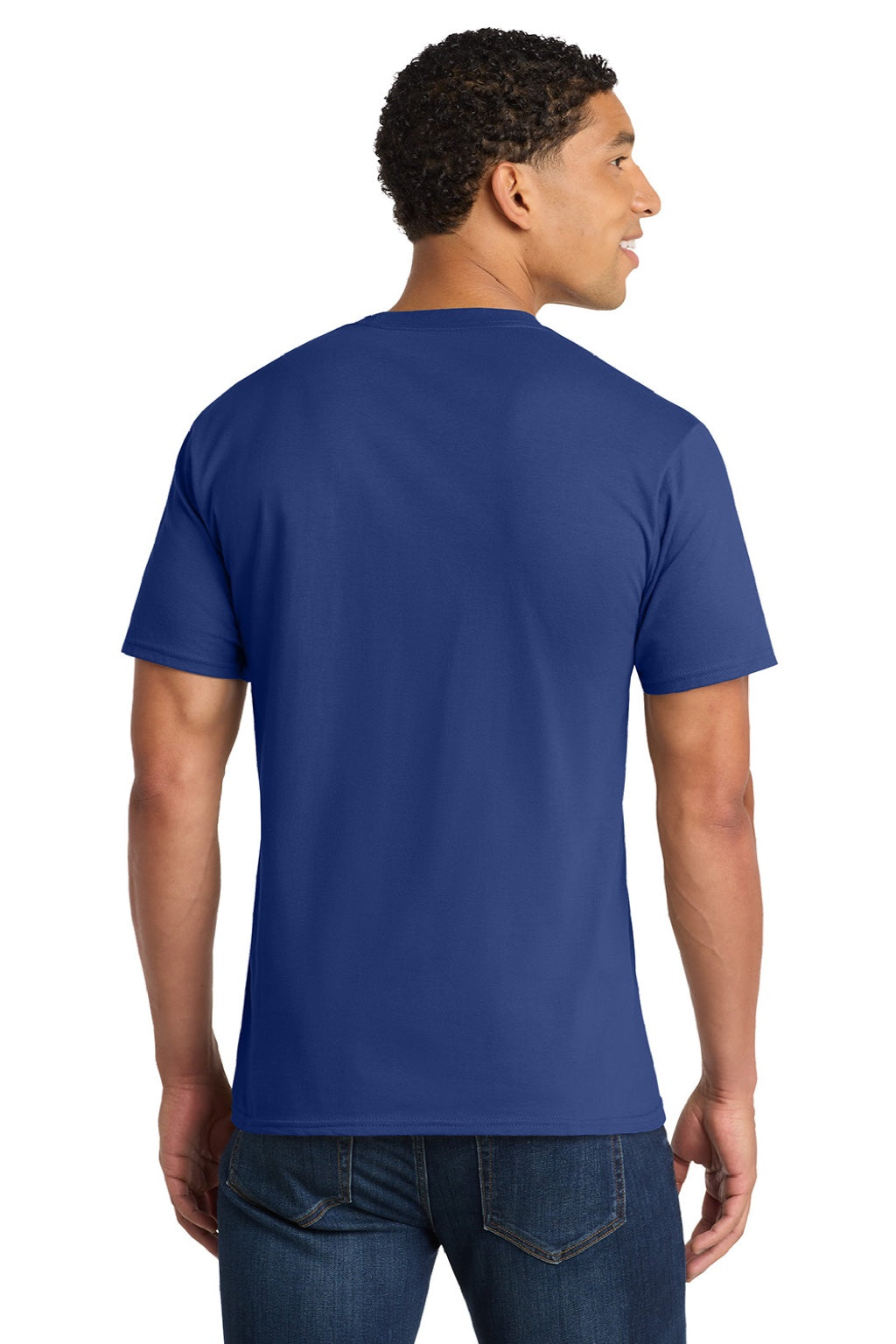 Port & Company PC450 Mens Fan Favorite Short Sleeve Crewneck T-Shirt Athletic Royal Blue Model Back