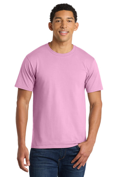 Port & Company PC450 Mens Fan Favorite Short Sleeve Crewneck T-Shirt Candy Pink Model Front