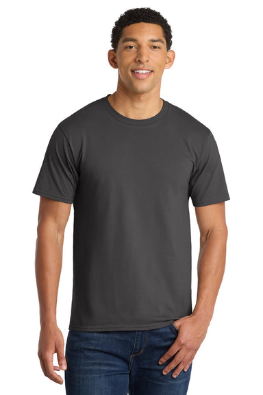 Port & Company PC450 Mens Fan Favorite Short Sleeve Crewneck T-Shirt Charcoal Grey Model Front