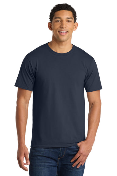 Port & Company PC450 Mens Fan Favorite Short Sleeve Crewneck T-Shirt Deep Navy Blue Model Front