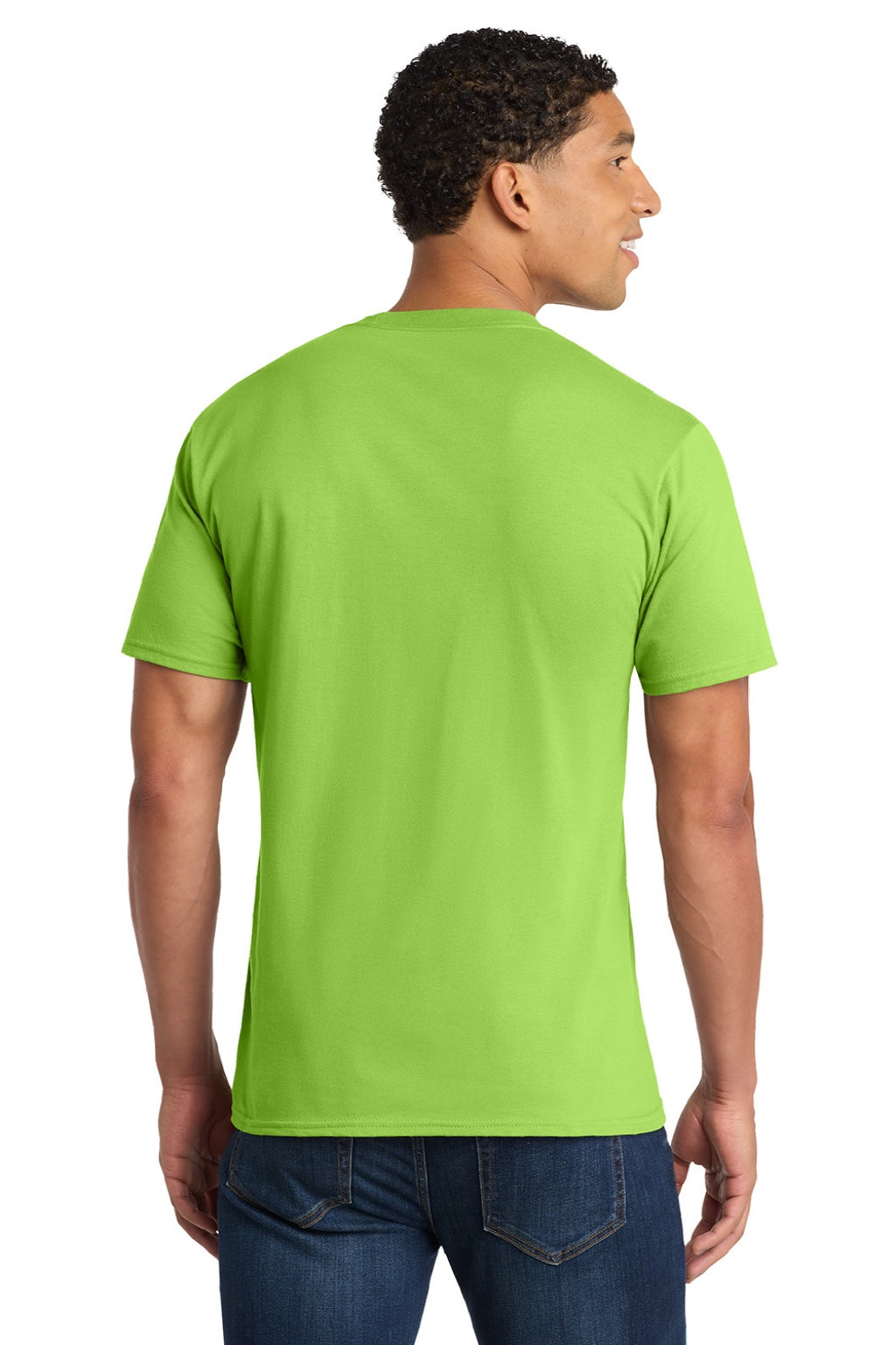 Port & Company PC450 Mens Fan Favorite Short Sleeve Crewneck T-Shirt Flash Green Model Back