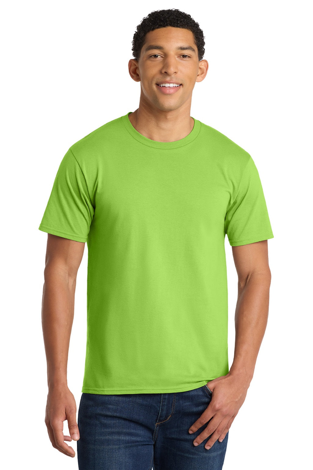 Port & Company PC450 Mens Fan Favorite Short Sleeve Crewneck T-Shirt Flash Green Model Front