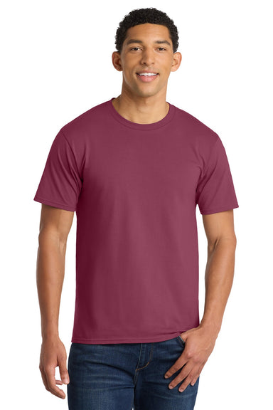 Port & Company PC450 Mens Fan Favorite Short Sleeve Crewneck T-Shirt Garnet Red Model Front