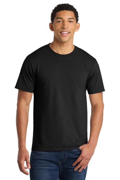 Port & Company PC450 Mens Fan Favorite Short Sleeve Crewneck T-Shirt Jet Black Model Front