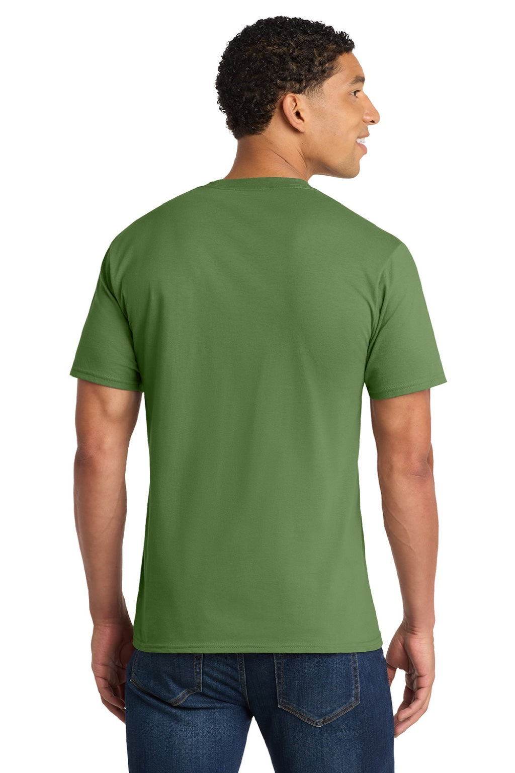 Port & Company PC450 Mens Fan Favorite Short Sleeve Crewneck T-Shirt Kiwi Green Model Back