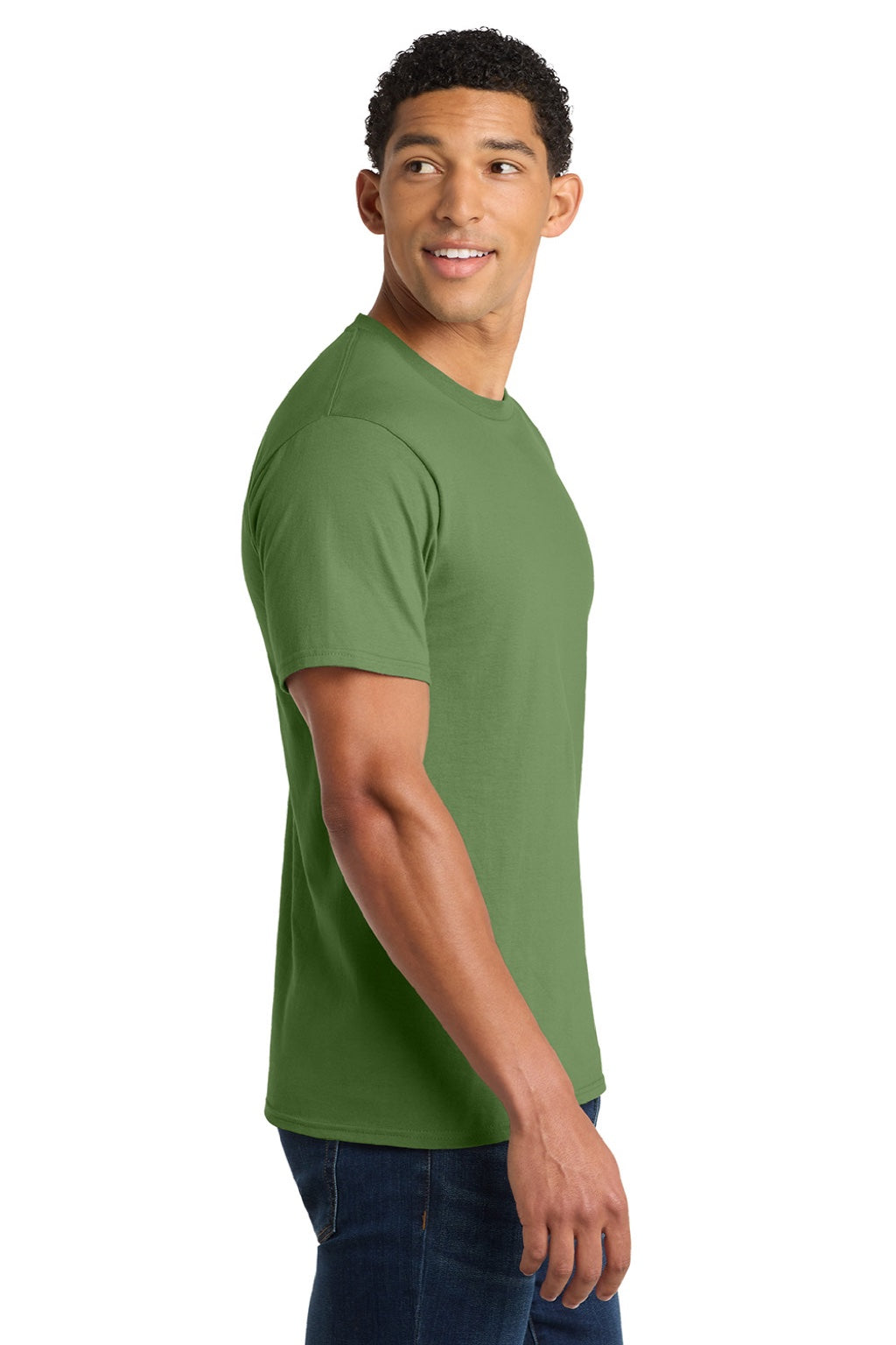 Port & Company PC450 Mens Fan Favorite Short Sleeve Crewneck T-Shirt Kiwi Green Model Side