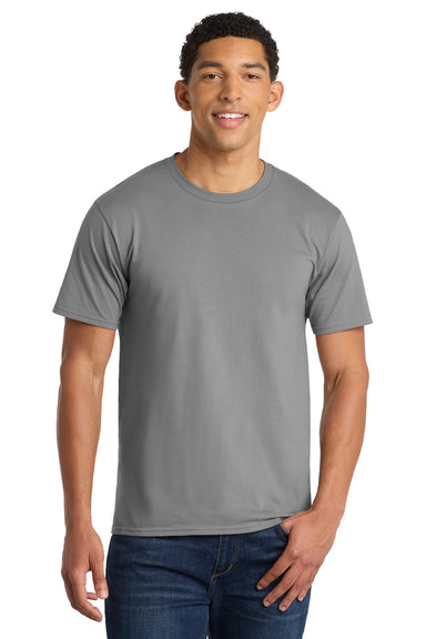 Port & Company PC450 Mens Fan Favorite Short Sleeve Crewneck T-Shirt Medium Grey Model Front