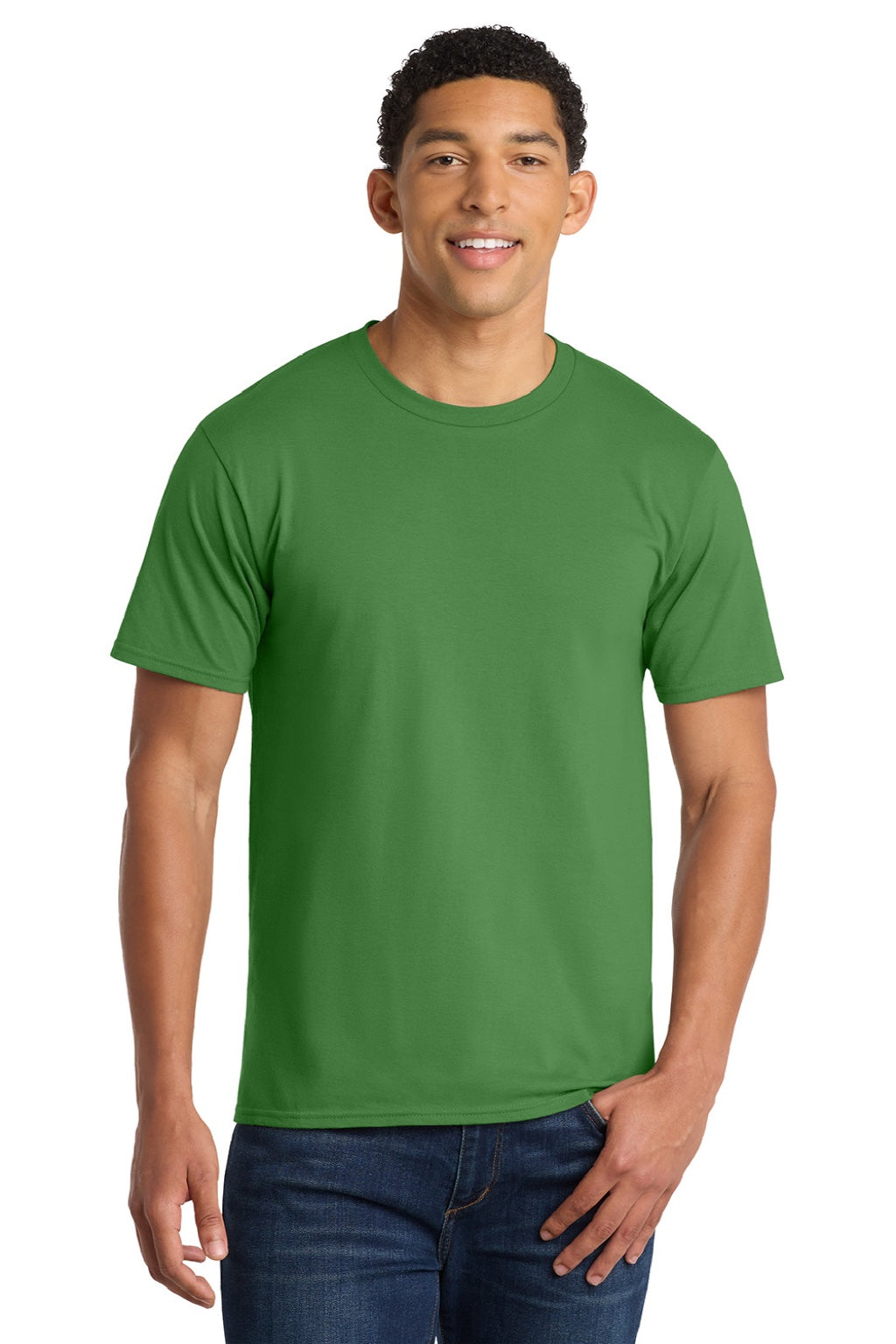 Port & Company PC450 Mens Fan Favorite Short Sleeve Crewneck T-Shirt Pro Kelly Green Model Front