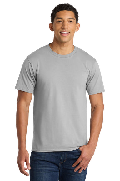 Port & Company PC450 Mens Fan Favorite Short Sleeve Crewneck T-Shirt Silver Grey Model Front