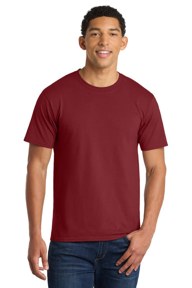 Port & Company PC450 Mens Fan Favorite Short Sleeve Crewneck T-Shirt Team Cardinal Red Model Front