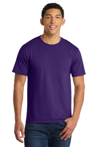 Port & Company PC450 Mens Fan Favorite Short Sleeve Crewneck T-Shirt Team Purple Model Front