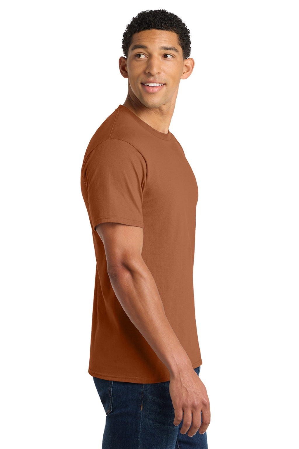 Port & Company PC450 Mens Fan Favorite Short Sleeve Crewneck T-Shirt Tennessee Orange Model Side