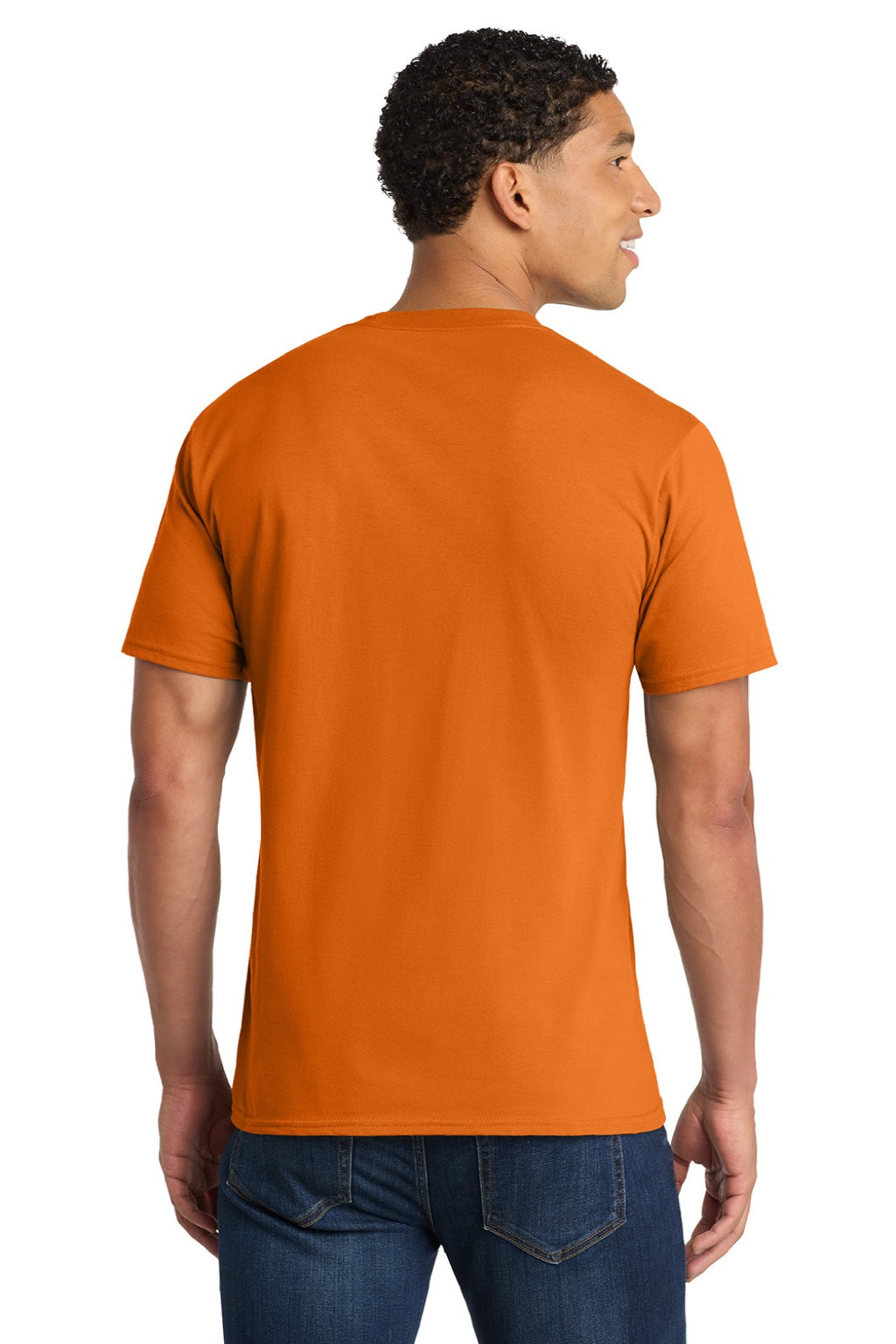Port & Company PC450 Mens Fan Favorite Short Sleeve Crewneck T-Shirt Texas Orange Model Back